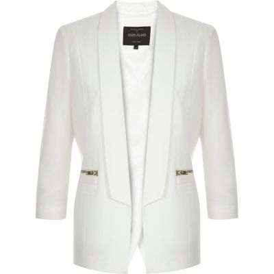 White open back smart blazer